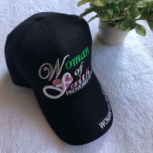 Ladies Black Hat Cap Women of Faith